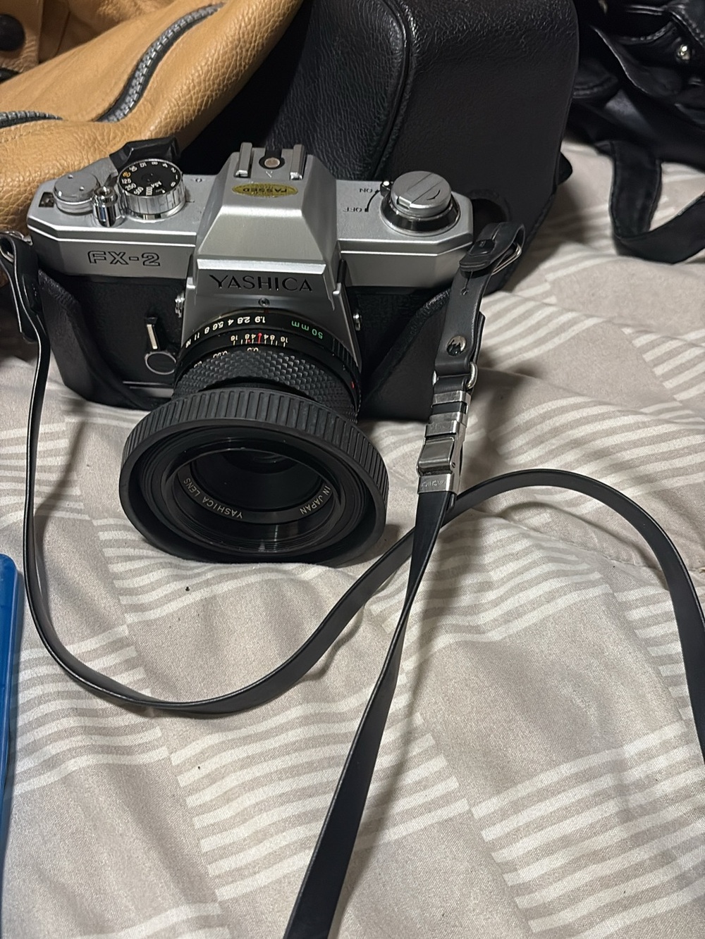 Yashica FX-2 Silver and Black 35mm SLR Camera with Black Lens